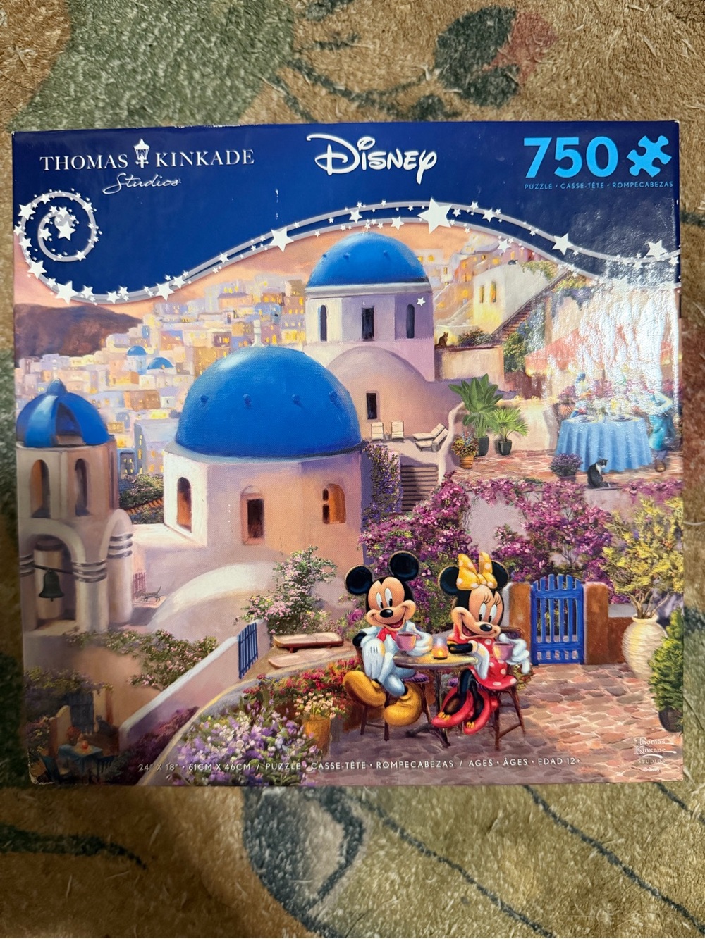 Disney Thomas Kinkade 750-Piece Puzzle - Blue & White Mediterranean Scene